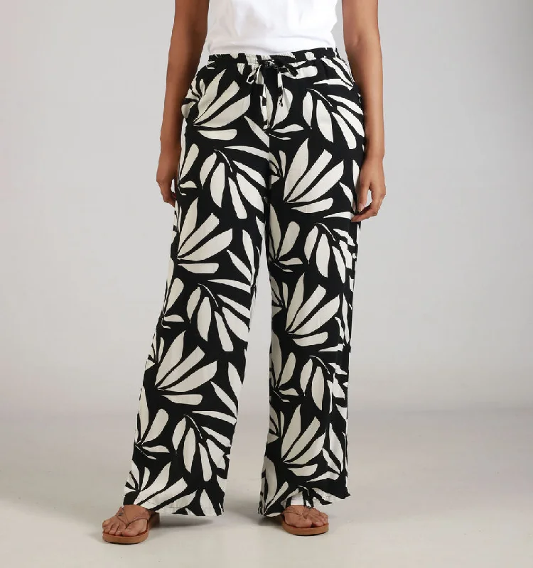 Women's Layered Pants-RLXWIDELEG-VIS-BLK/WHT