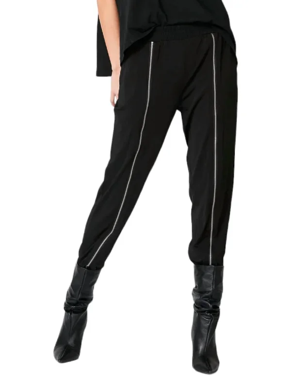 Women's Roll-Up Pants-Robin Trousers In Black