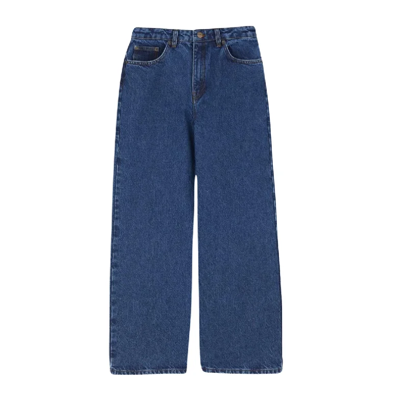 Women's Dark Wash Pants-Willow Wide Jeans