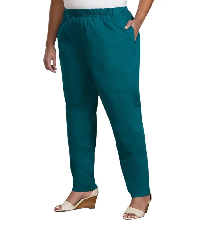 Women's Layered Pants-Tailored Stretch Twill Pants - Plus In Tidepool