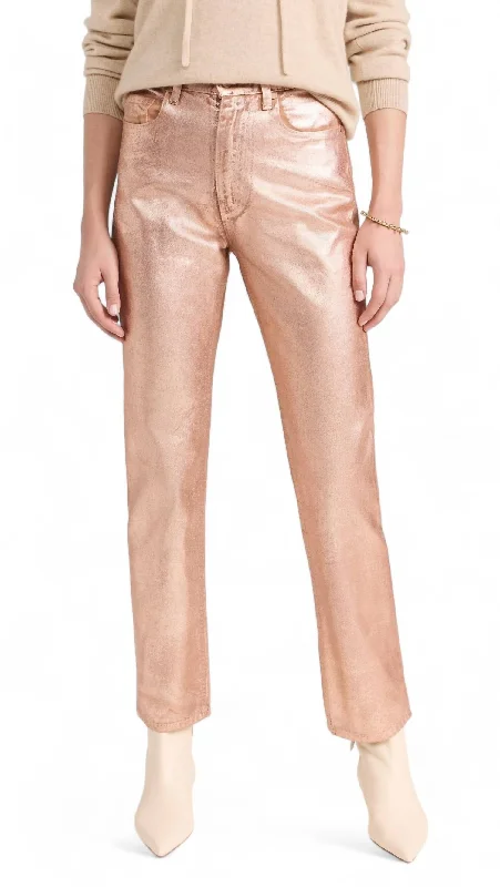 Women's Night Out Pants-The Agnes Jean In Copper Foil Washed Pink