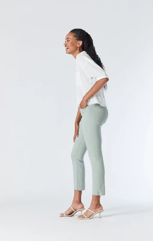 Women's Windowpane Pants-VIOLA STRAIGHT LEG JEANS IN ICEBERG GREEN LA VINTAGE