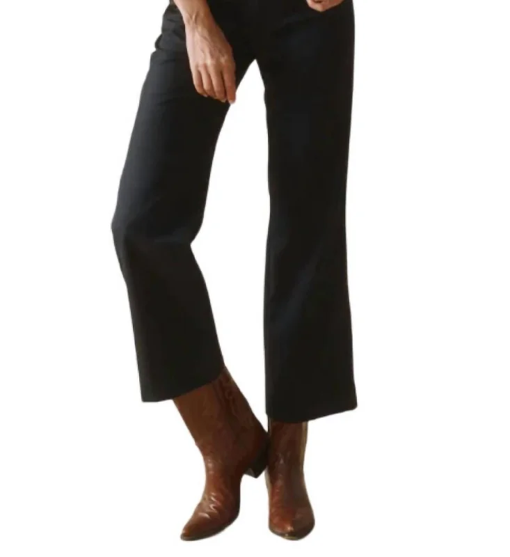 Women's Light Wash Pants-Western Trouser In Navy