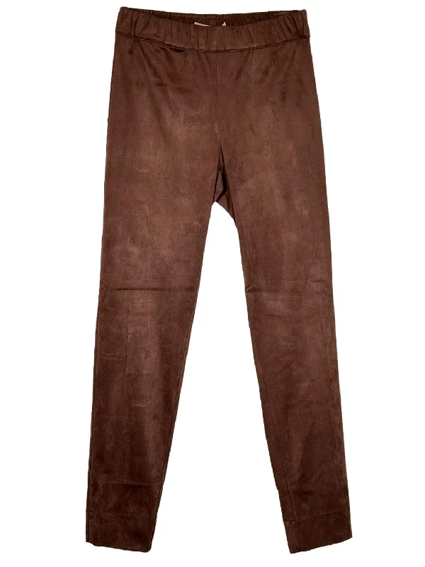 Women's Jewel Tone Pants-Women Eco Suede Pant In Mocha